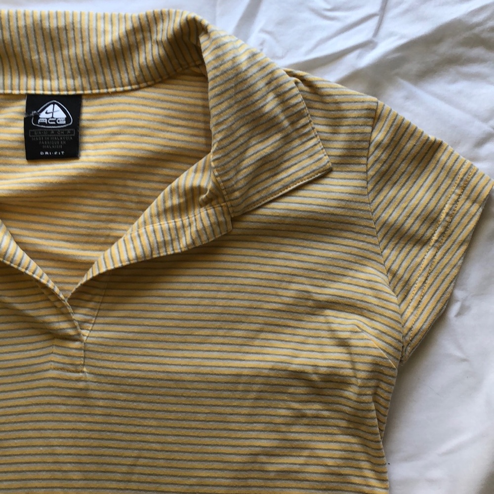 Yellow & White Striped Nike Dri-Fit